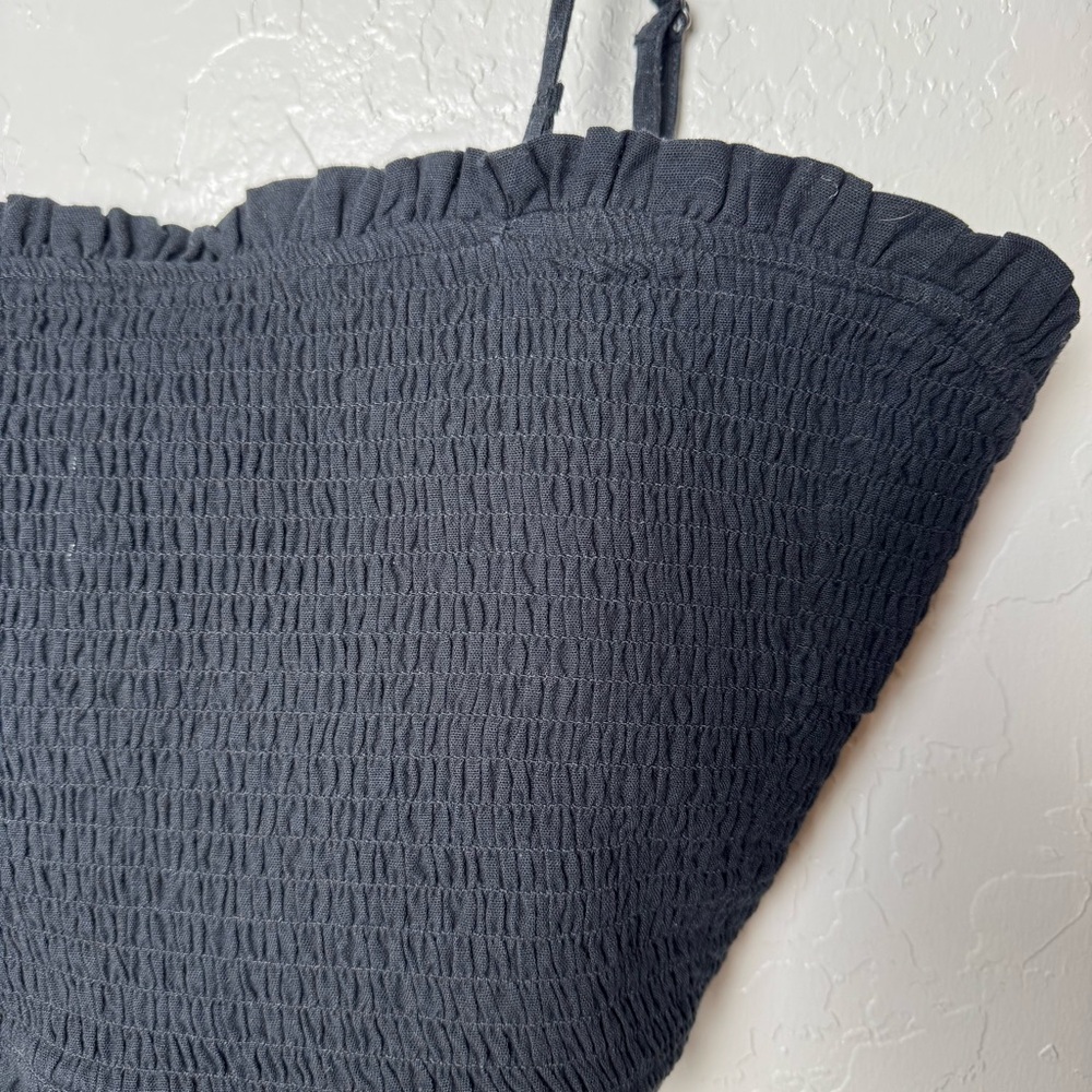 American Eagle Outfitters Smocked Black Top - Picture 3 of 8